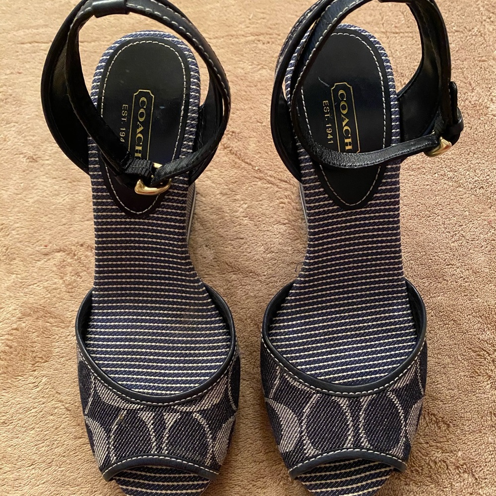 Coach Signature Denim Wedges